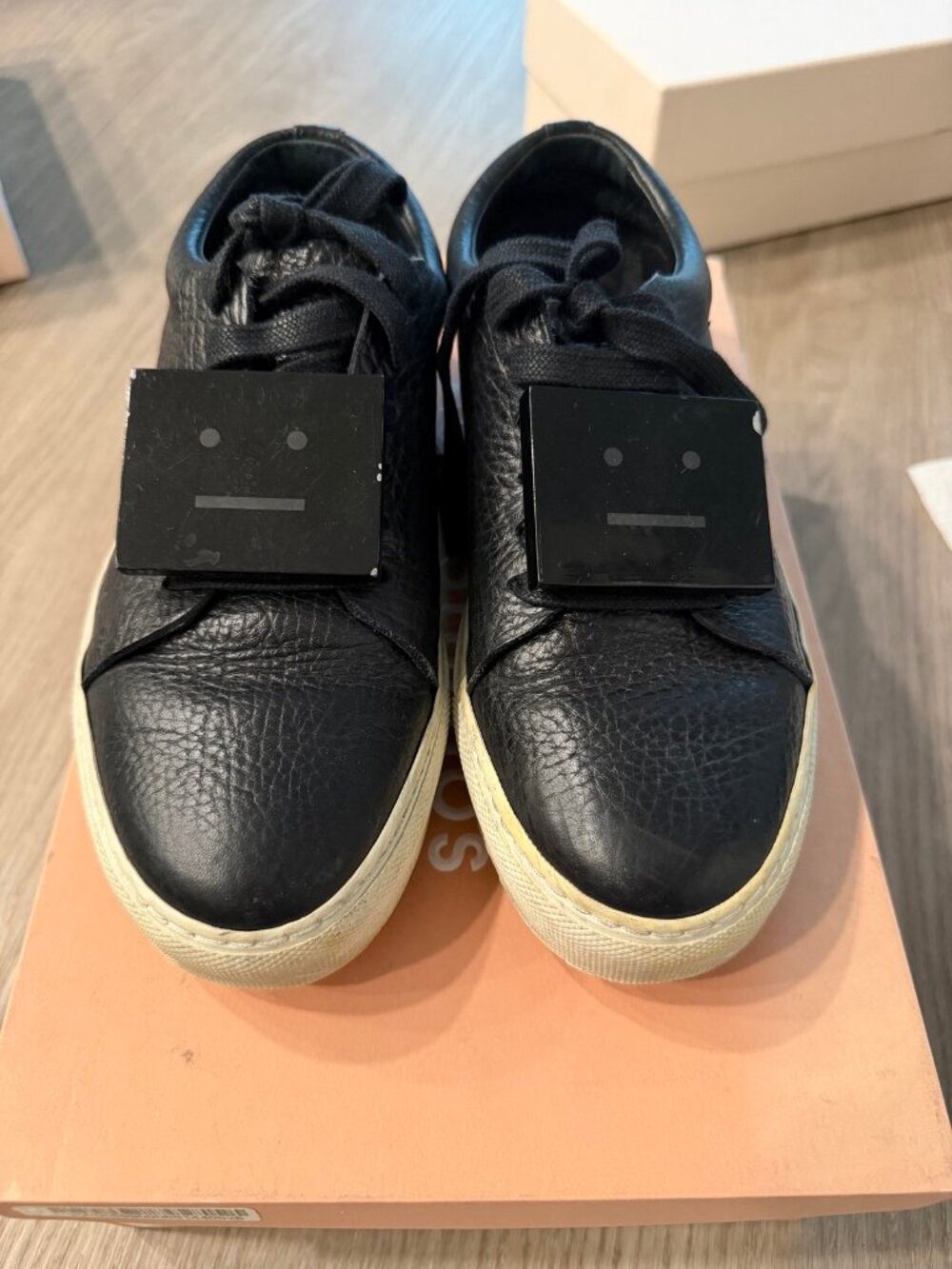 Acne Studios Adriana Grain Sneakers Black White EU 36